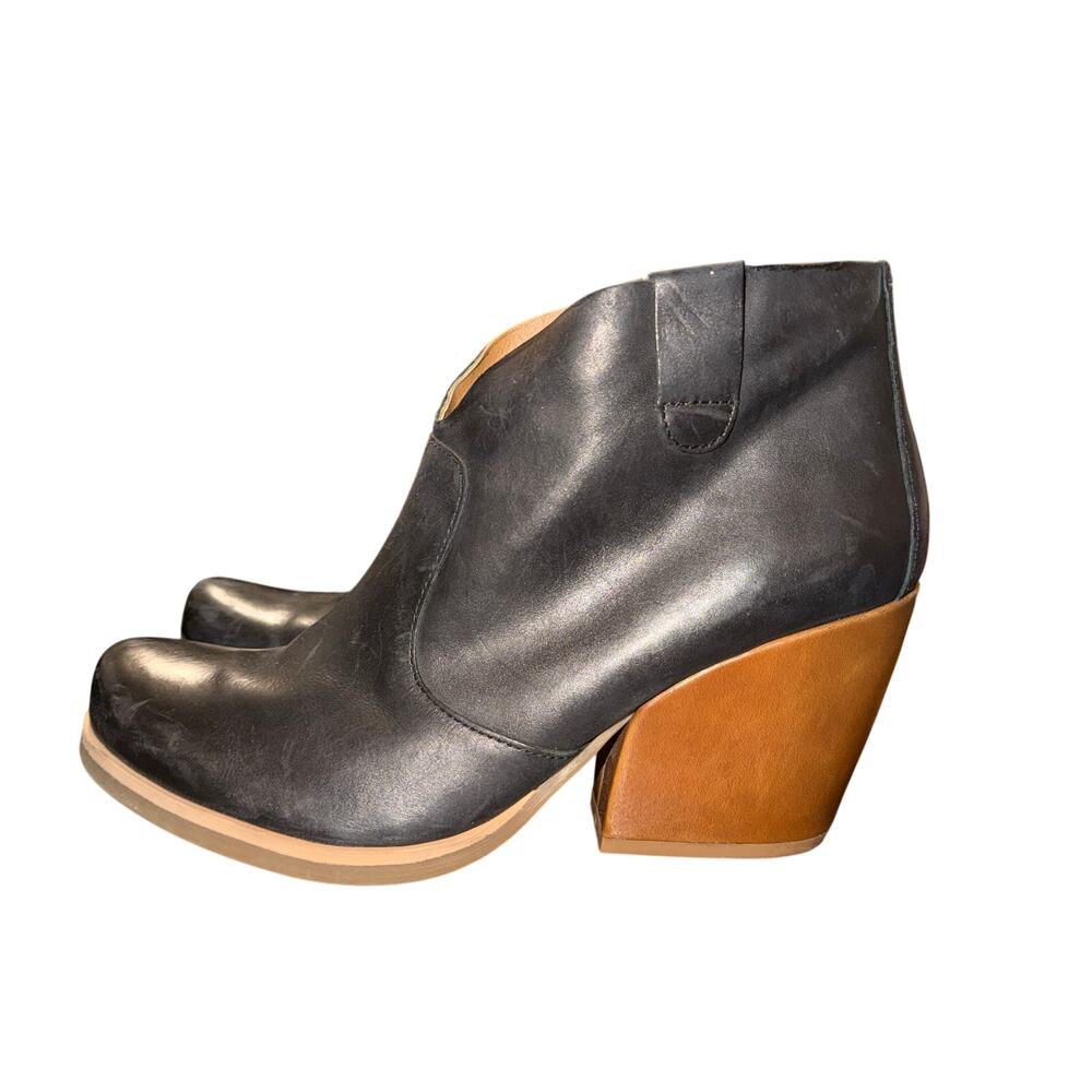 Kork Ease Shamira Ankle Boots Women's Size 9.5 M Black Leather Booties Shoes